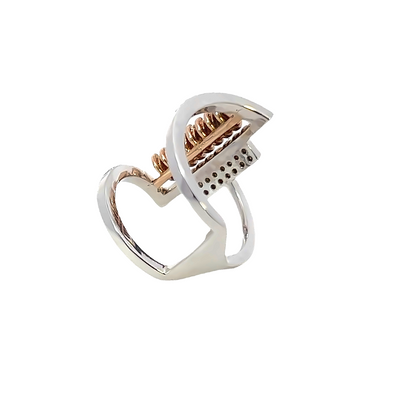 18k White Gold Diamond Round Cut Ring .66c