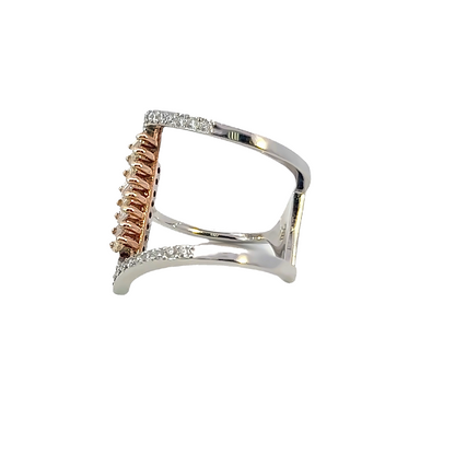 18k White Gold Diamond Round Cut Ring .66c