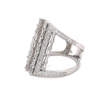 18K White Gold Diamond Ring V0365