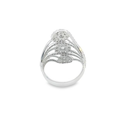 14k White Gold Diamond Round Cut Ring 1.86c