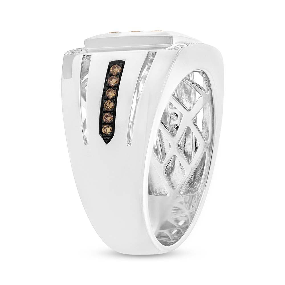 Unique Champagne Diamond Men's Ring V0320