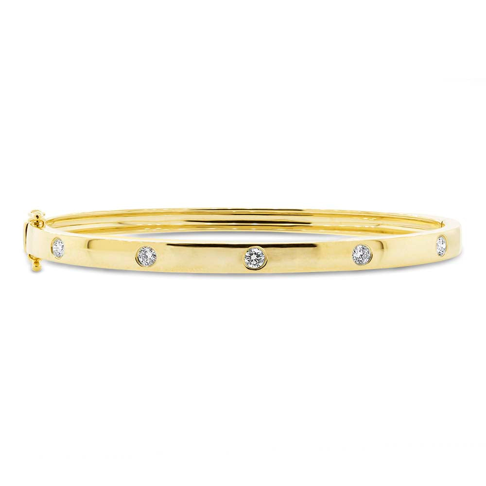 14k Yellow Gold Diamond Bangle