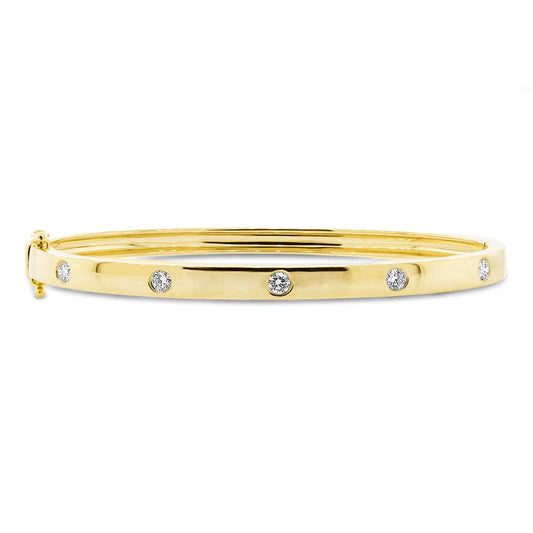 14k Yellow Gold Diamond Bangle