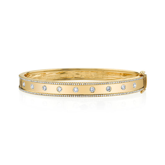 14k Yellow Gold Diamond Bangle