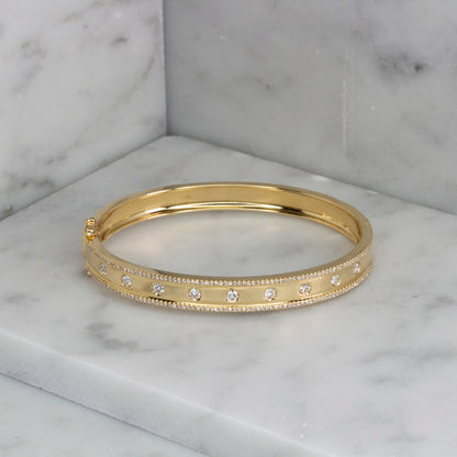 14k Yellow Gold Diamond Bangle